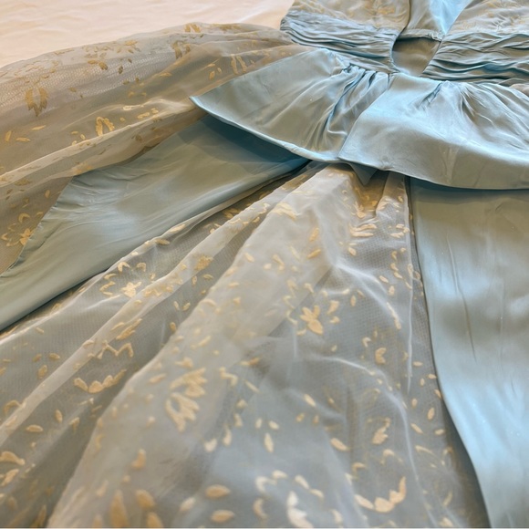 🎉HP🎉 Vintage 50s Cocktail Hostess Party Floral Dress Flocked Lace Chiffon SZ S - Picture 12 of 17